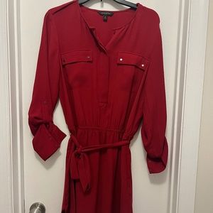 Banana Republic Belted Red Dress